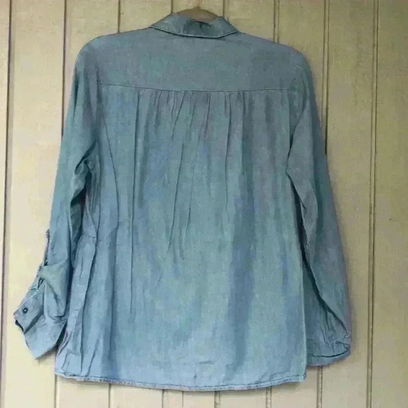 Knox Rose Embroidered Denim Button Down Shirt S - Picture 3 of 7